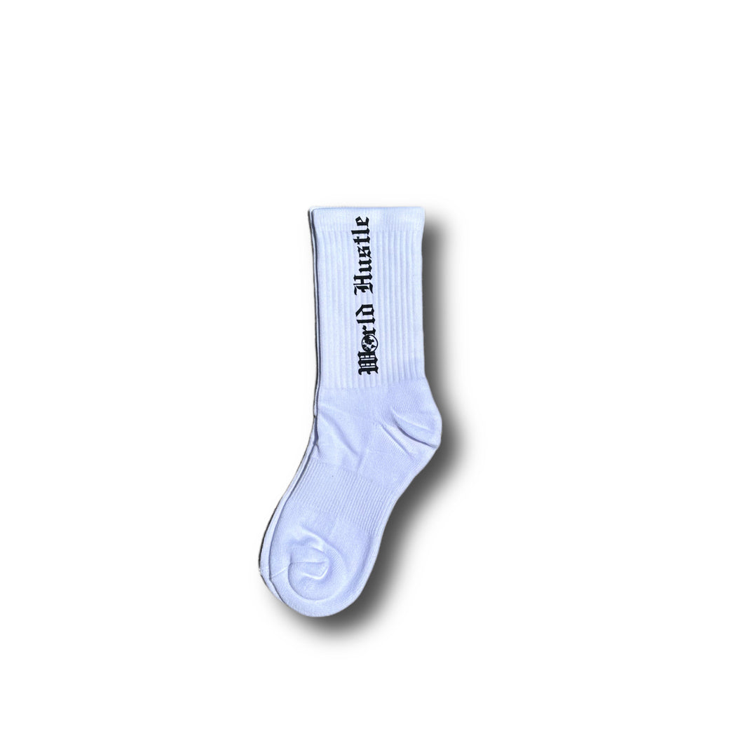 WHITE WH Logo Socks